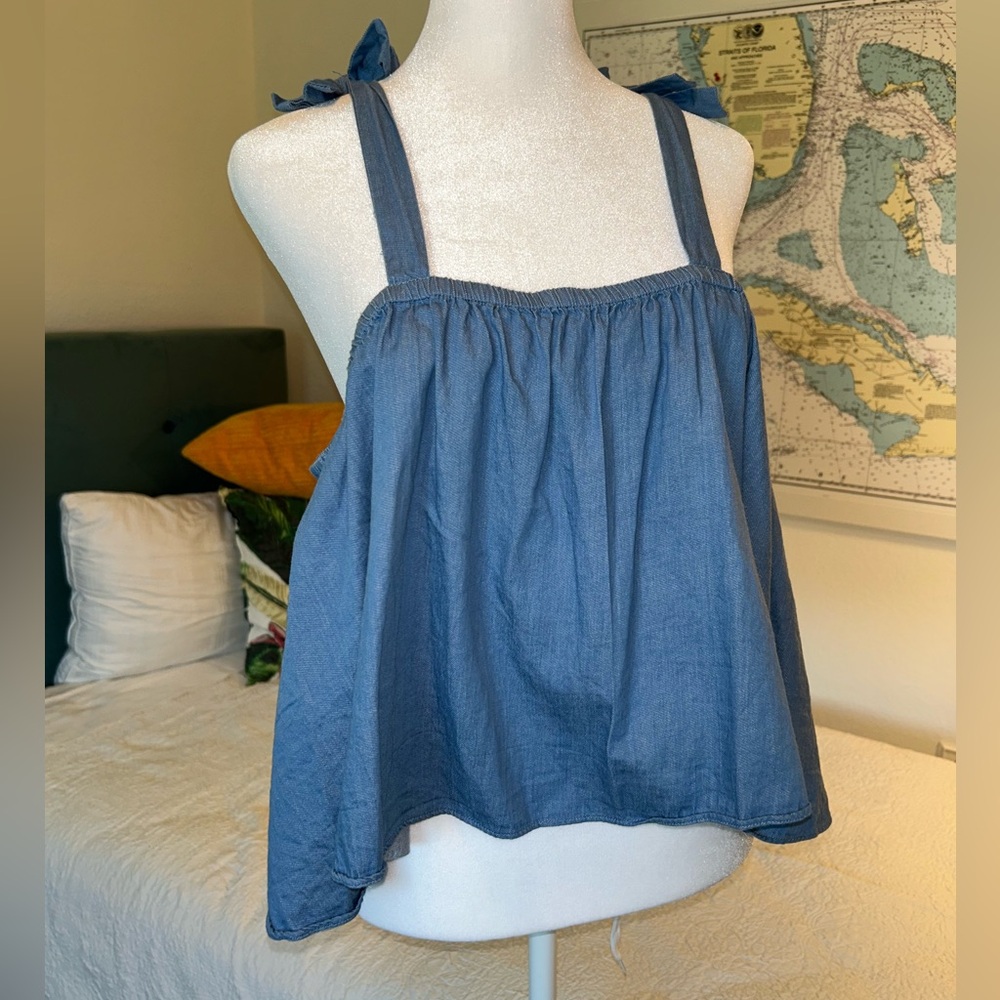 Denim Blue Sleeveless Tank Top